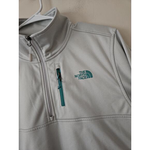 THE NORTH FACE Sweatshirt Mens Small Light Grey Gray Quarter Zip Mock Neck - Picture 2 of 6
